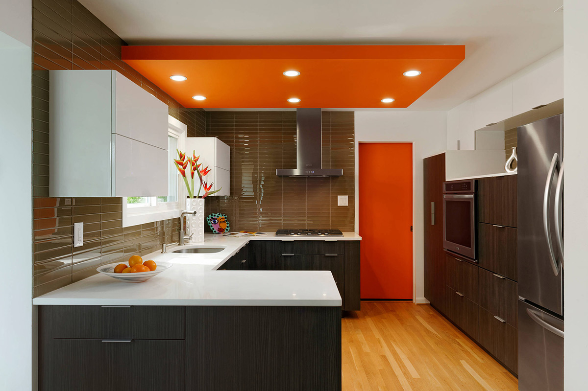 橙色,厨房设计 . 40个橙色调厨房设计案例