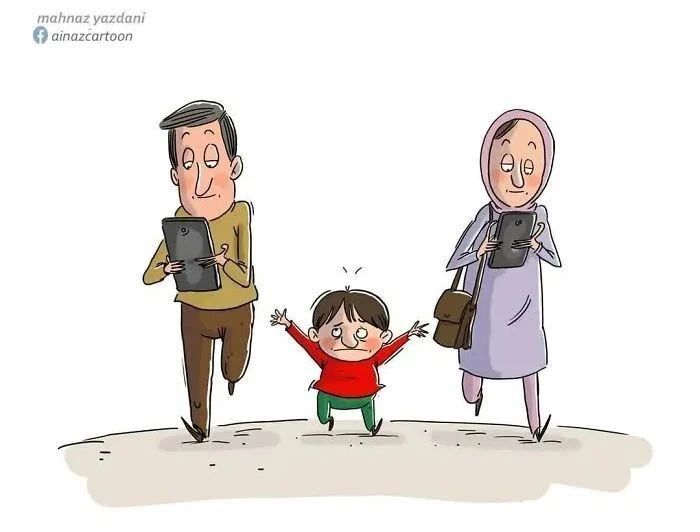伊朗插画师,Mahnaz,Yazdani讽刺人性的插画 . 伊朗插画师 Mahnaz Yazdani讽刺人性的插画